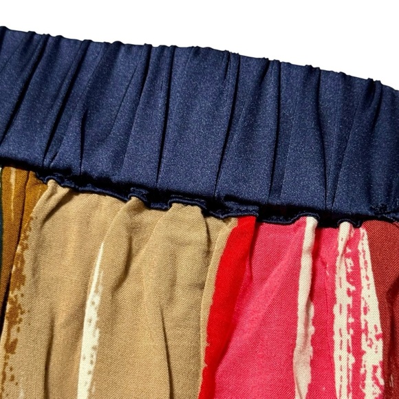 Skies Are Blue Striped Multicolored Wide Leg Boho Artsy High Waist Palazzo Pants - Picture 8 of 10